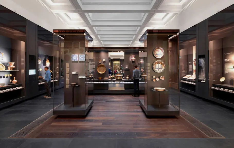 Visitors exploring ancient exhibits at the British Museum